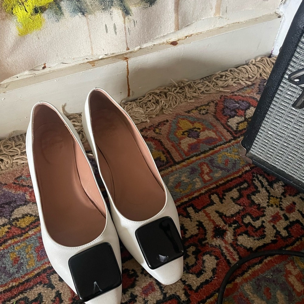 Maryam Nassir Zadeh White and Black Platform Shoes